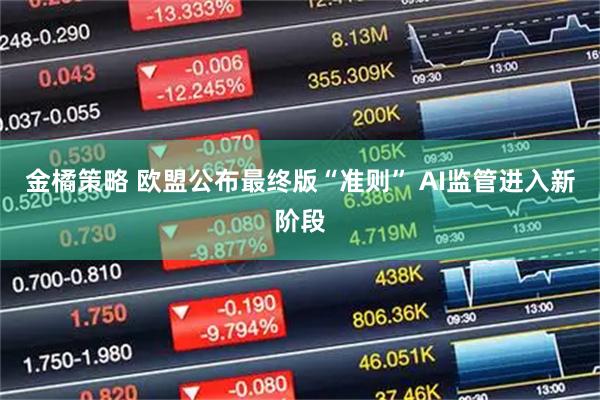 金橘策略 欧盟公布最终版“准则” AI监管进入新阶段